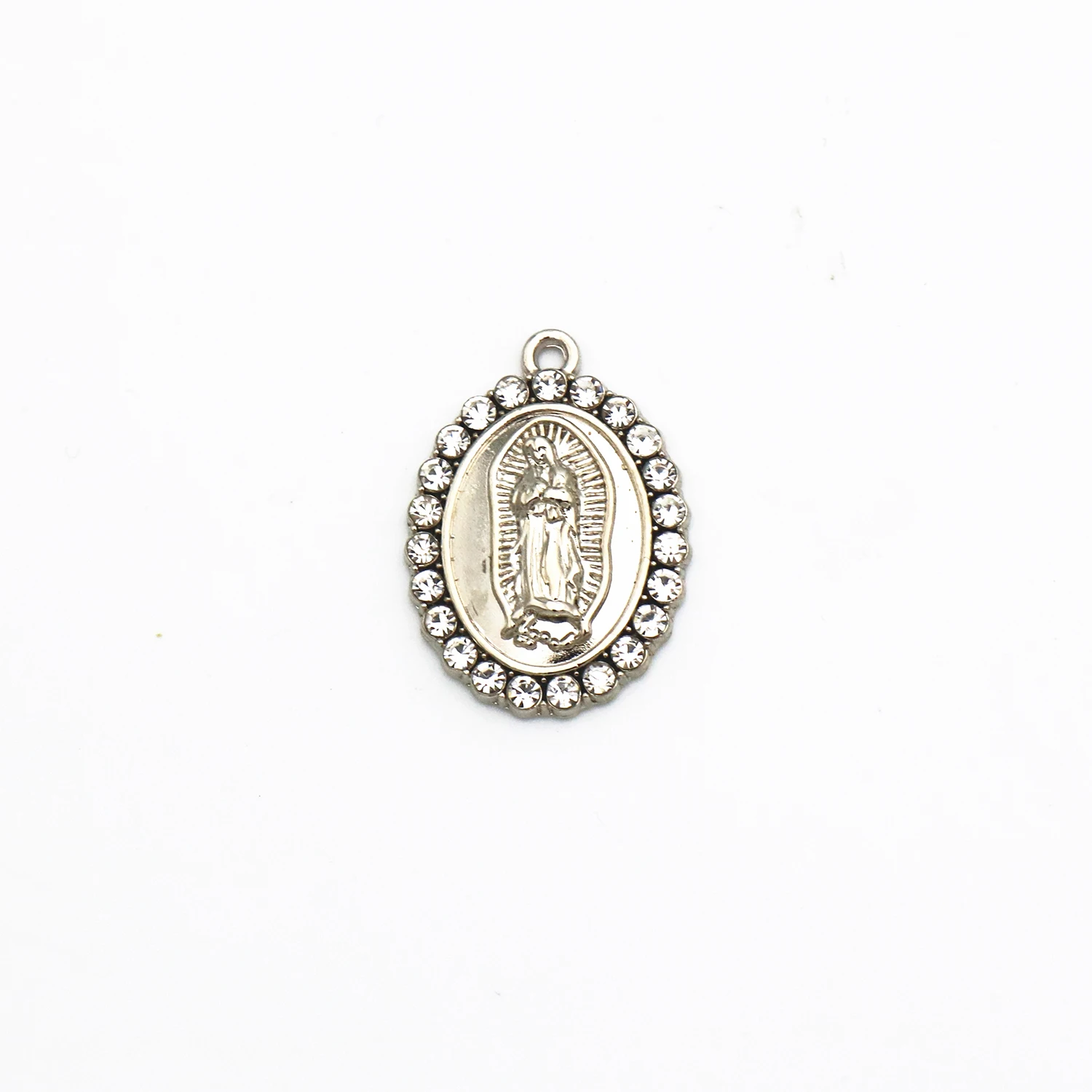 Silver Metal Pendant Jewelry Diamond Necklace Virgin Mary Color Pendant Necklace Jewelry Sets For Women
