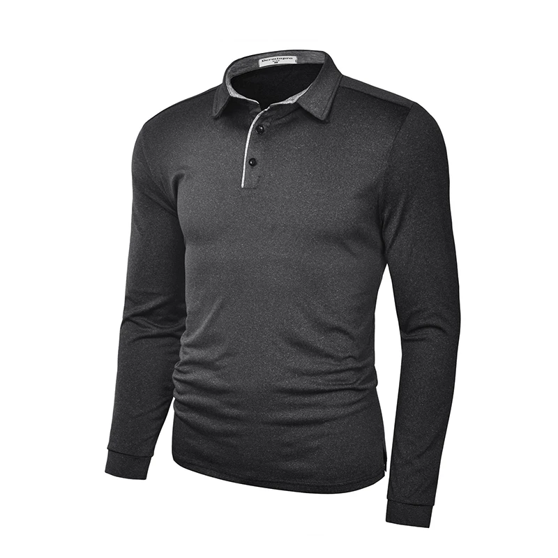 Custom logo and label daily casual style plain office business formal long sleeve polo shirts for men hot sale new style