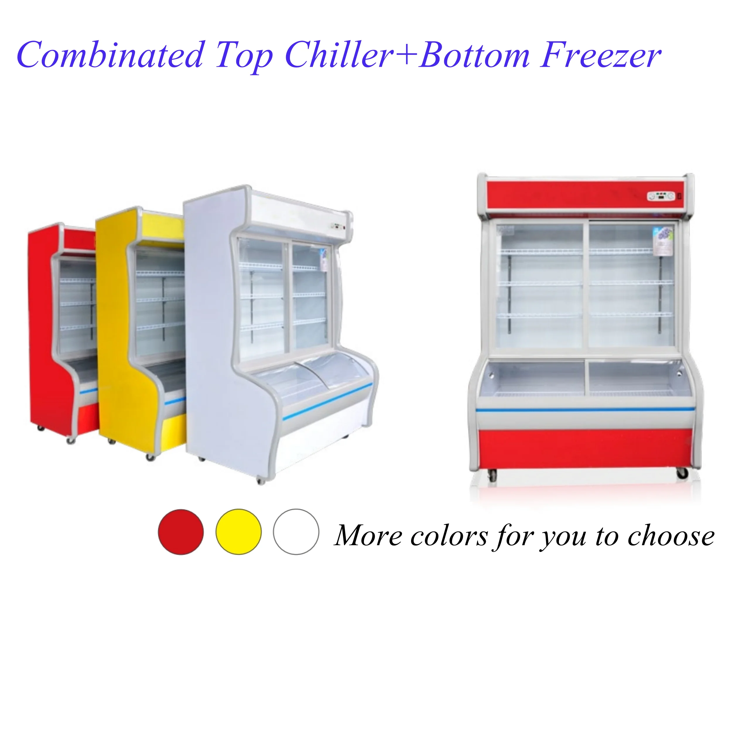 Combined Chiller 3 Glass Door Refrigeration Equipment Freezer commercial refrigerators and freezers