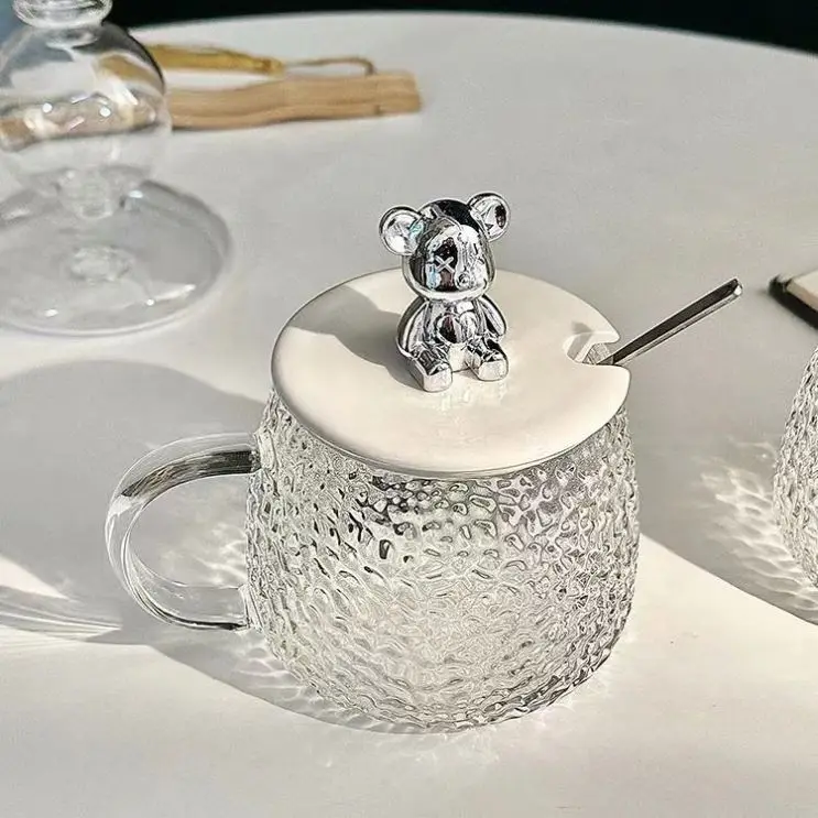 400Ml Cute Bear Coffee Mug Juice Glasses High Temperature Resistant Handle Tea Mugs