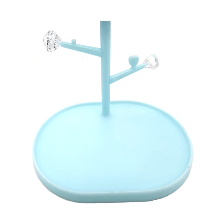 Hot sale fashion design multi color makeup vanity plastic desktop mirror with jewelry hanging function