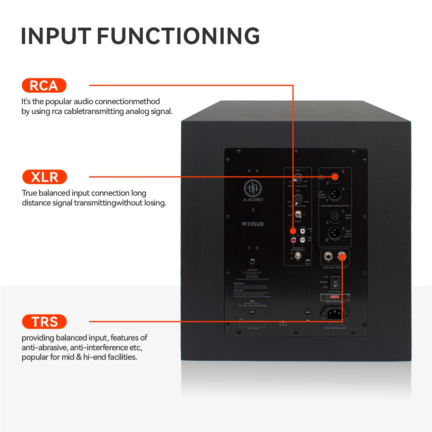 Chordio pro studio audio system,106dB high quality monitor speaker, M10 ,monitor speaker,subwoofer
