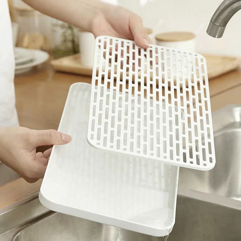 Drainage Tray Household Living Room Double LayerRectangular Tea Tray Fruit Tray Creative Draining Basket 67647