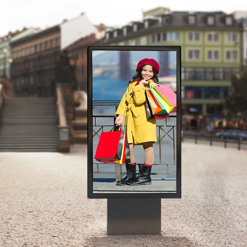 customized 55inch 3000cd lcd outdoor waterproof tv digtail signage floor standing big lcd displays