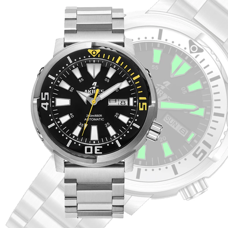 Customized Logo Mechanical Sapphire Crystal Nh35 Diver 200m Waterproof Low Moq Watch