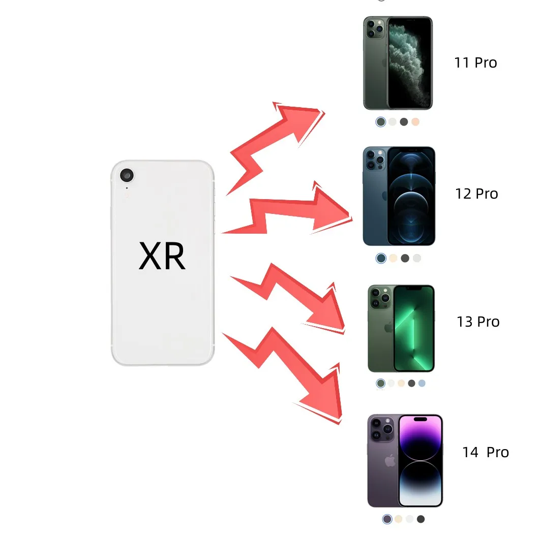 DIY Back Housing for iPhone X XM XS Convert to 14 14 Pro 14 Pro XR 11 to 14 Upgrade XS Max Like 14 Pro Max Back Glass Body