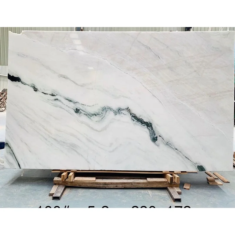 Natural stone panda white marble slabs low price per square meter China black white marble tile  veins panda stone stairs