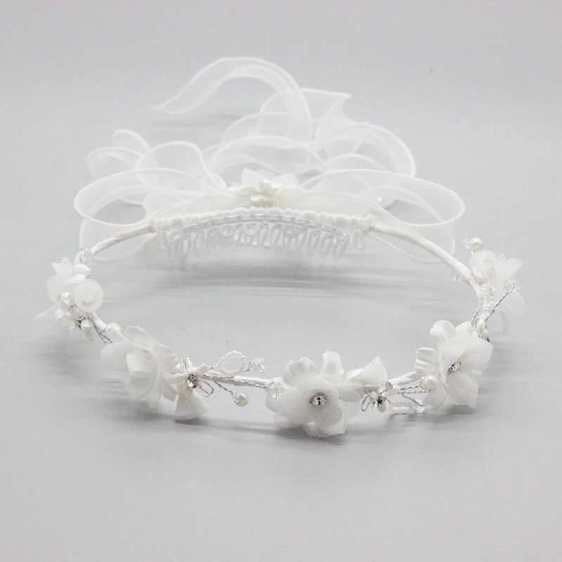 f1264 Wedding Bridal Flower Girl Headband Hair Accessory Crystal Headpiece For children kids child