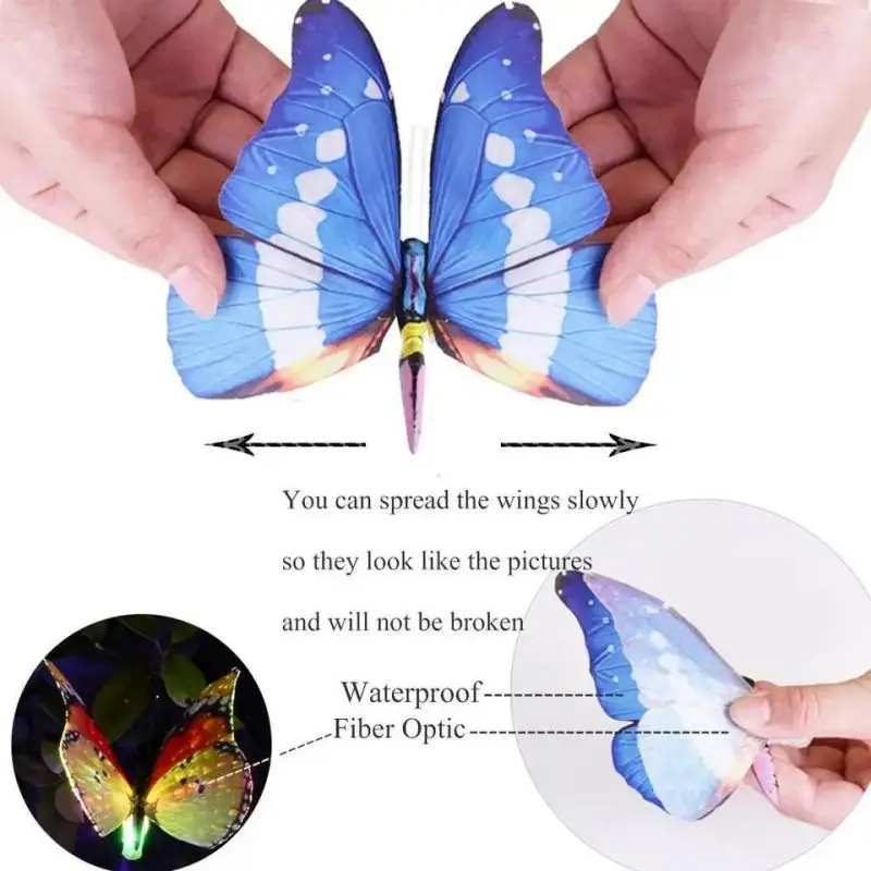 Hot Selling Outdoor Butterfly Shape Holiday Solar LED Decorative Light For Garden Pathway Walkway