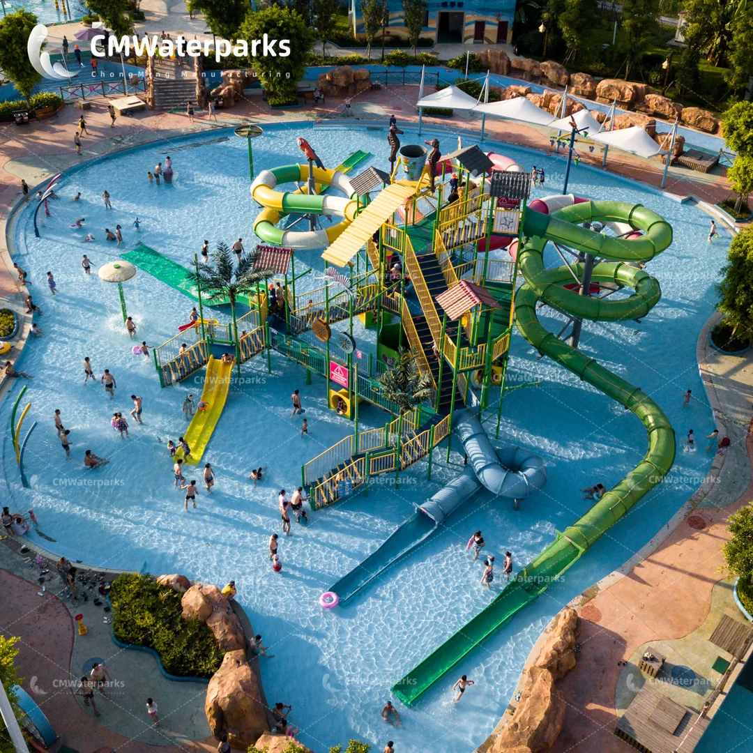 Hot Sale Water Park Equipment Fiberglass Water Pool Slide Water House