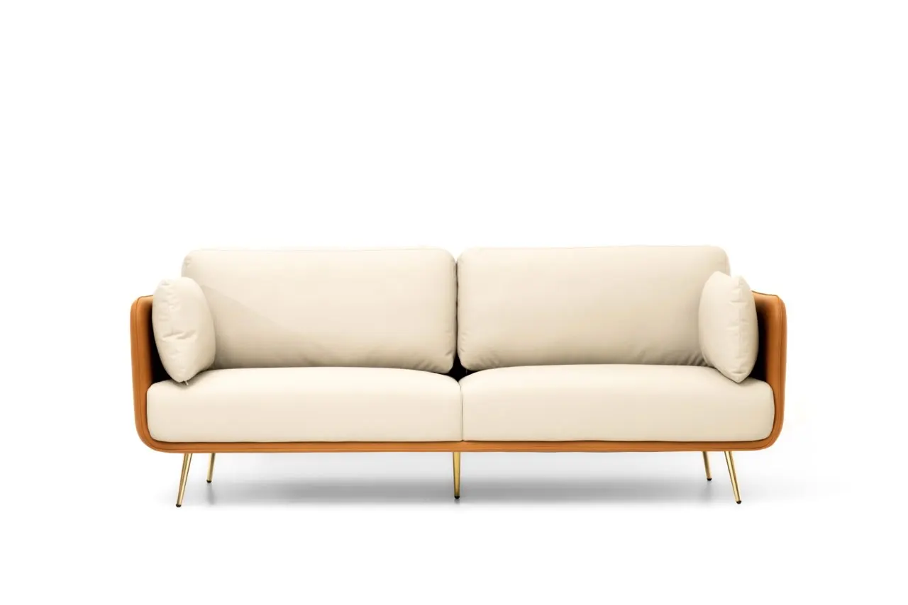Light luxury china factory price new model office upholstered golden commercial office sofa set