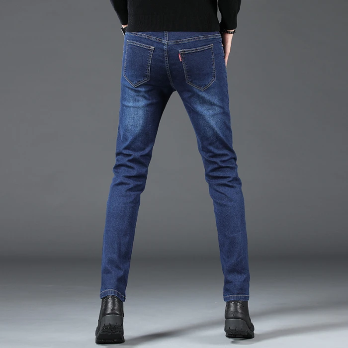 
2020 Autumn And Winter New Mens Denim Trousers Slim Wild Elastic Straight Casual Men Jeans 