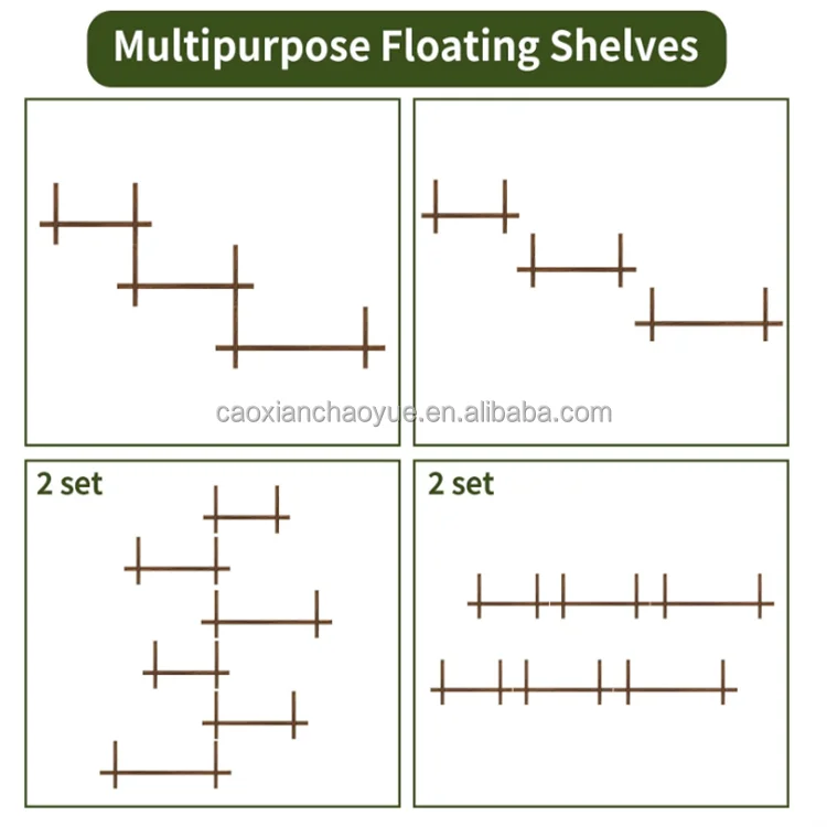 Floating Wall Shelves Set of 3 Hanging Storage Shelf Small Book Shelf Bookcases for Living Room Kitchen BedroomBathroom