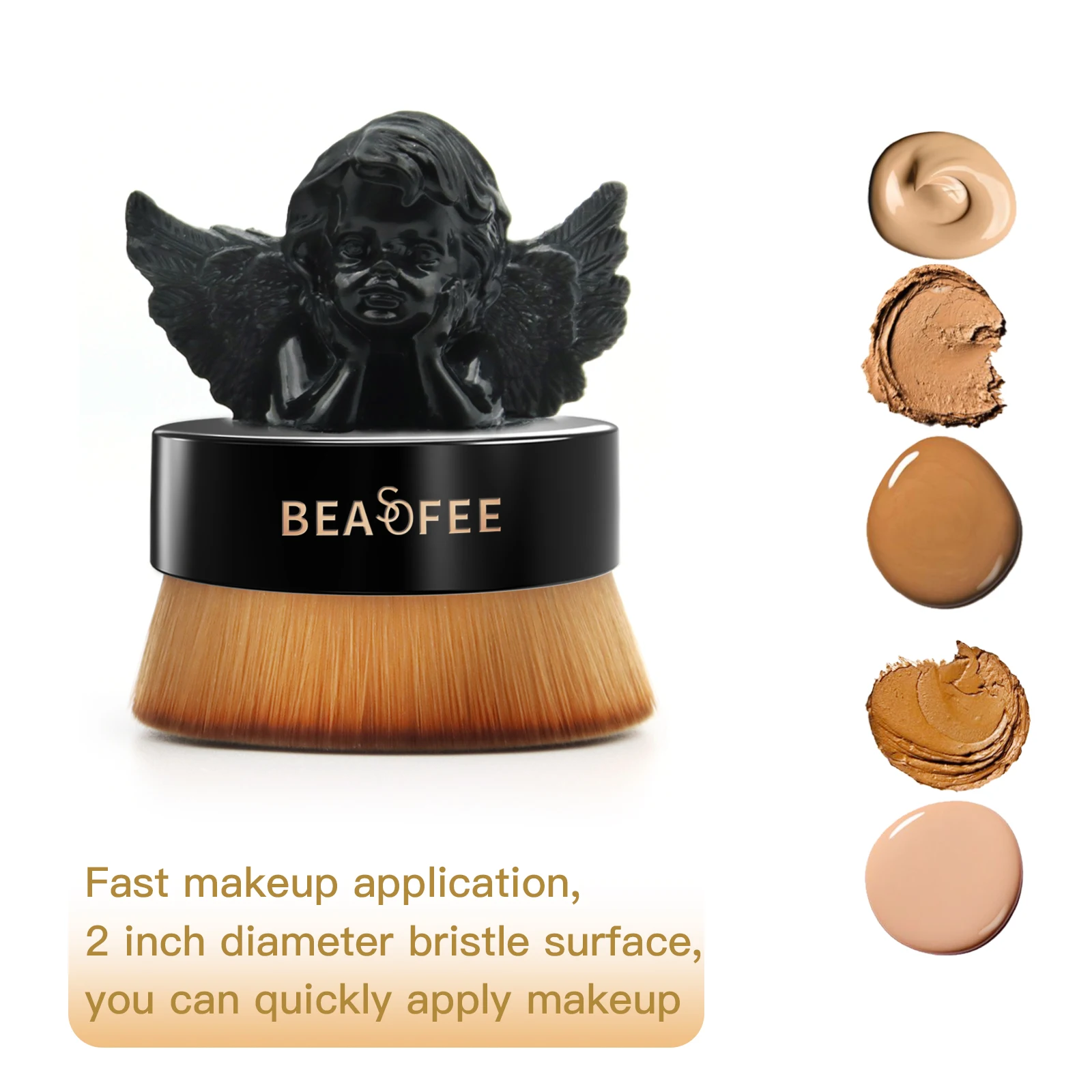 Wholesale Custom Makeup Tools Intensive Airbrush Foundation White Black Makeup Brush