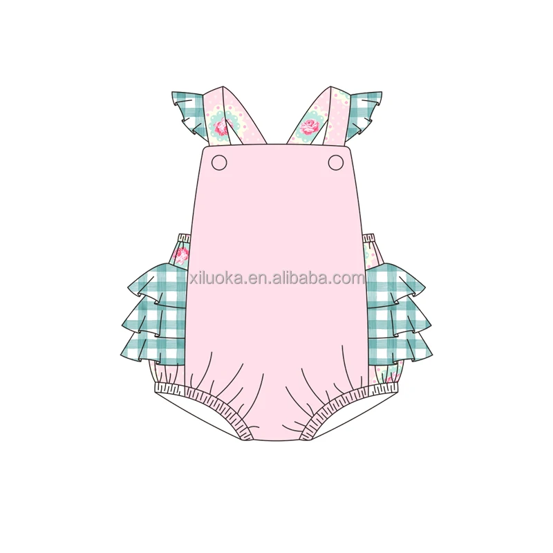 Floral Summer teen girl clothing set Stripe Ruffle Bloomer With Top Tunic Dress baby girl boutique clothing sets