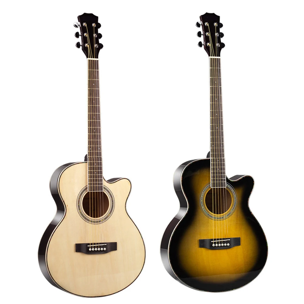 Chinese factory direct sale Wholesale/Custom 40 inch all  basswood cheap price acoustic guitar student guitar