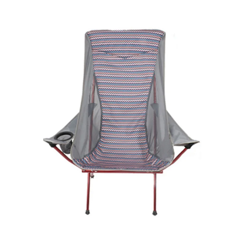 Low Price Synthetic Leather Wooden Grain Fabric Surface Reinforced Aluminum Frame and Pocket Folding Fishing Camping Chair