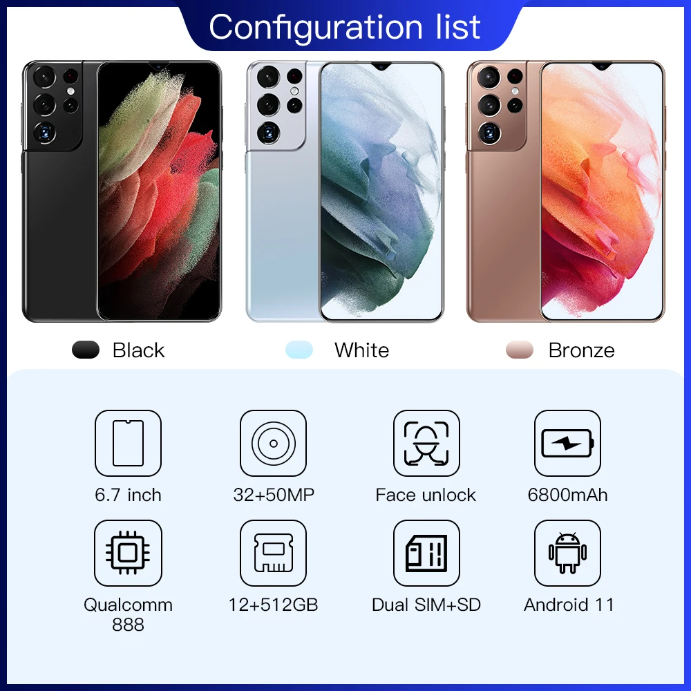 Горячая Распродажа мобильных телефонов android realme 7 pro S21 мобильный