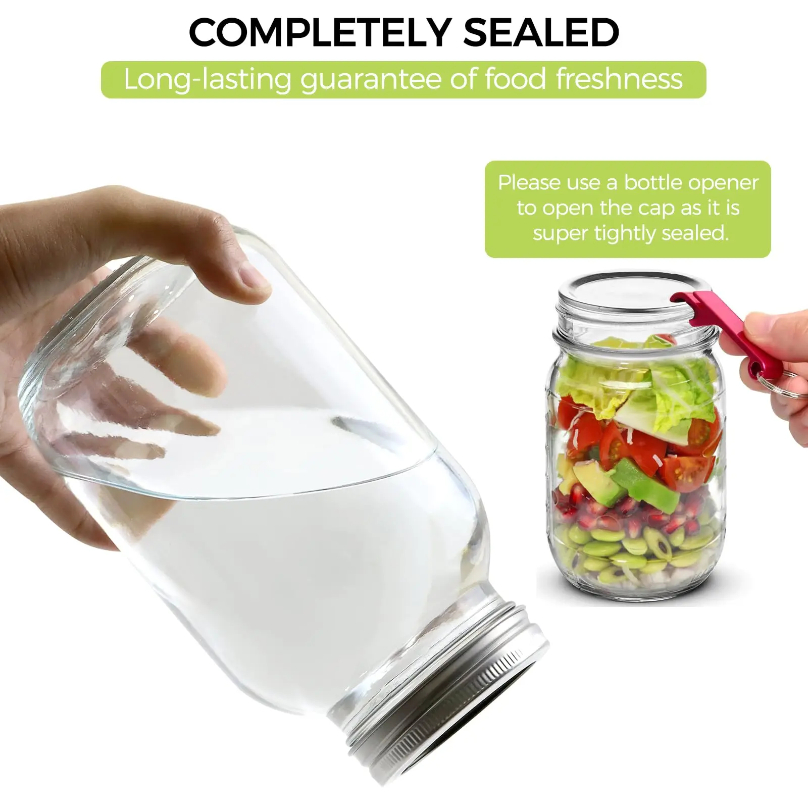 Portable Electric Vacuum Sealer for Mason Jar for Wide Mouth & Regular Mouth Canning Jars with 10 Lids