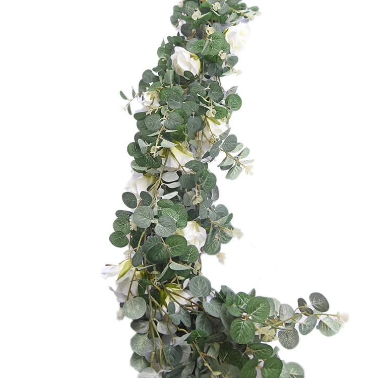 Cheap Wholesales 1.8m Wedding Decoration 6 rose flower heads European Silk Rose Latex Artificial Flower Branch