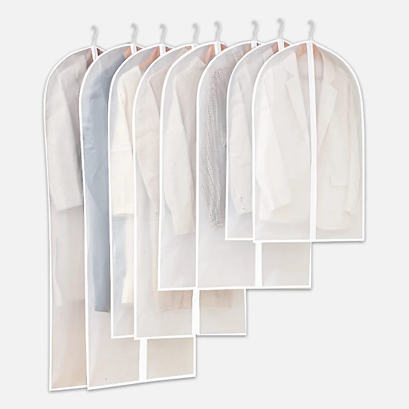Household Customized Wholesale Eco Friendly Clear Clothing Dustproof Suit Cover White PEVA Garment Bag