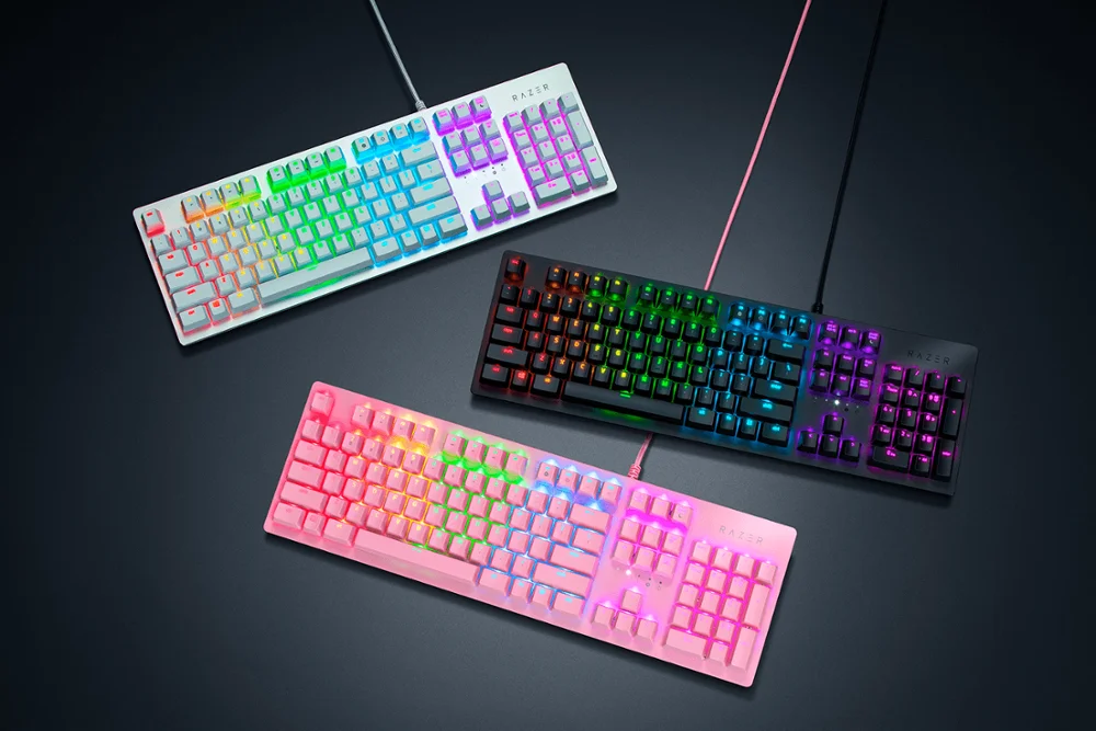Оригинальная Проводная Механическая клавиатура Razer Huntsman 104 клавиш RGB подсветка трехцветный оптический