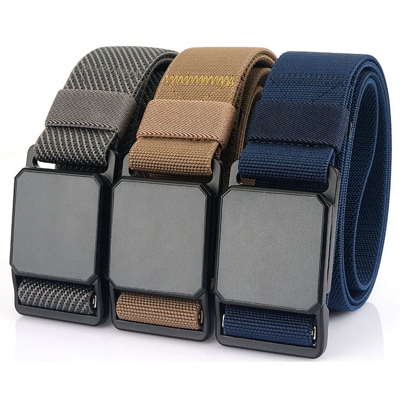 New Arrivals 3.8CM Wide Quick Release Magnetic Buckle Elastic Tactical Belts for Men