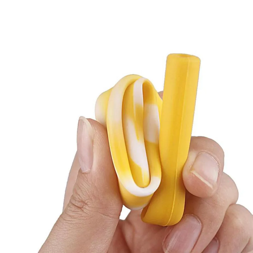 Wholesale Long Slender Foldable Rubber Straw Soft Silicone Straw