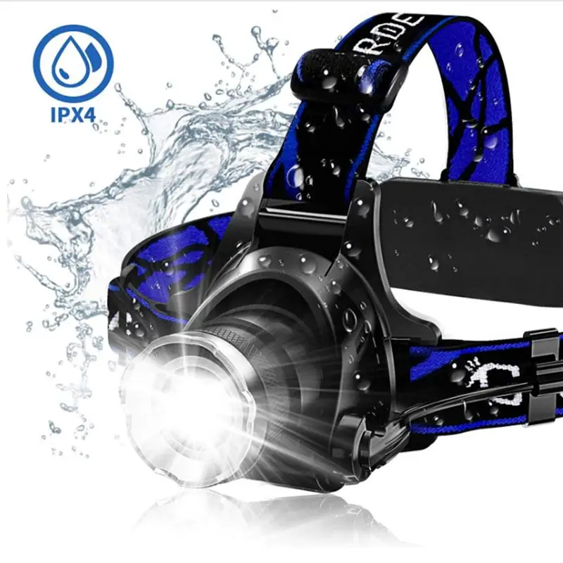 2000lm XMLT6 lamp beads Aluminum alloy charging mode Long shot headlamp glare waterproof LED headlight