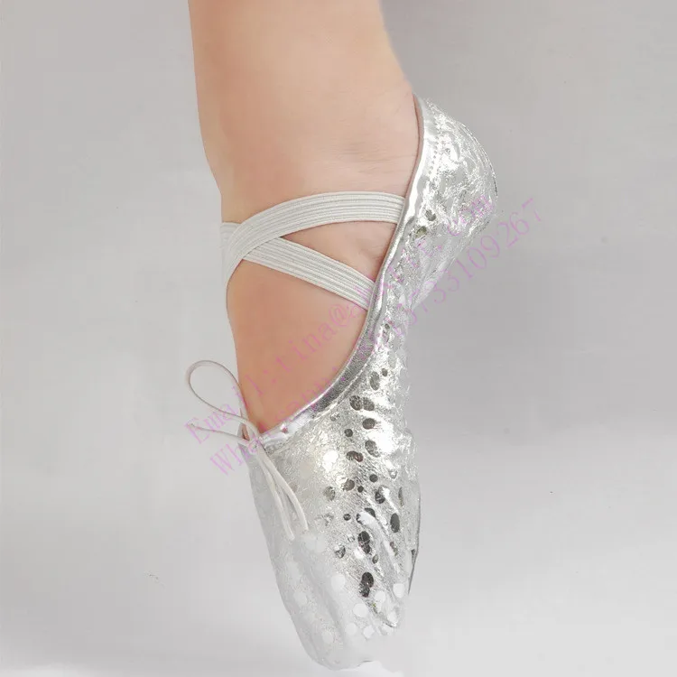 Best selling soft and comfortable ballroom gold color leather dance