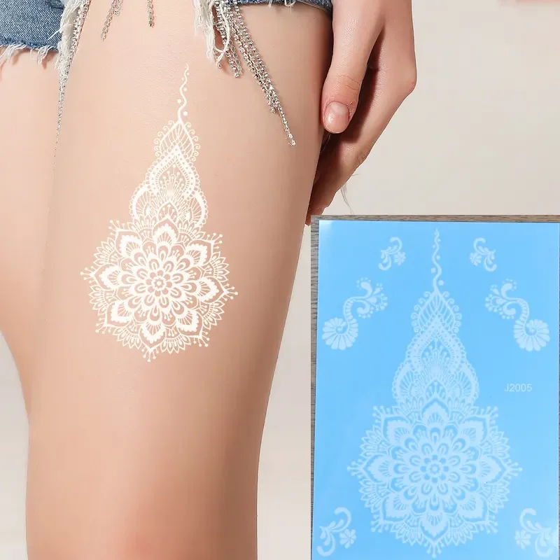 Customized Art Disposable Beauty Colorful Tattoo Sticker 3D White Waterproof Henna Temporary Tattoo Paper