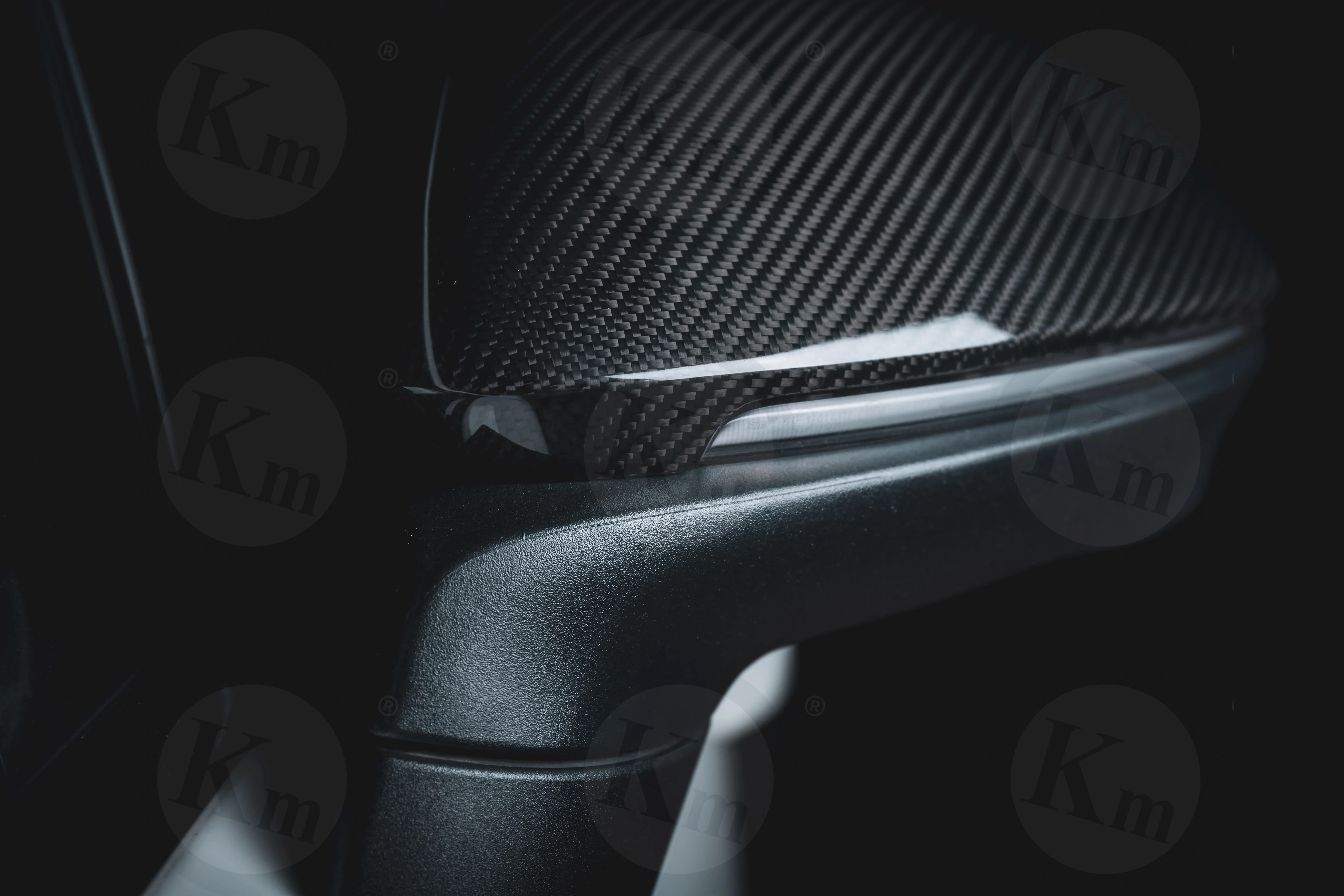 KM  for  Cayenne 9Y0 9YA carbon fiber mirror cover rearview mirror housing paste style 2018-UP mirror case