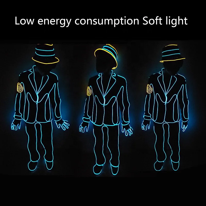 Jazz fluorescent dance performance costume props LED luminous suit Laser electric dance performance EL luminescent MOQ 1