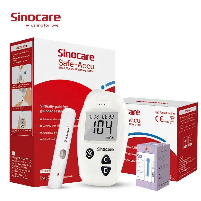  Глюкометр SINOCARE Safe-Accu с тест-полосками и