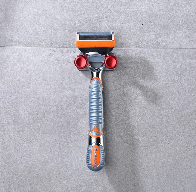 Portable Razor Holder CNC Aerial Alloy Shaver storage Bathroom set with glue adhesion
