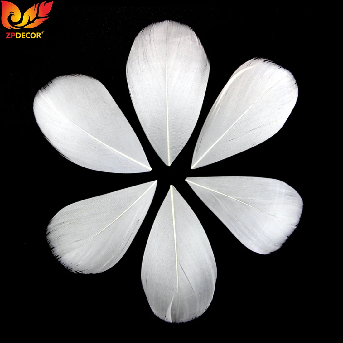ZPDECOR Wholesale Stock Trimmed Goose Feathers Tip for Carnival Costumes