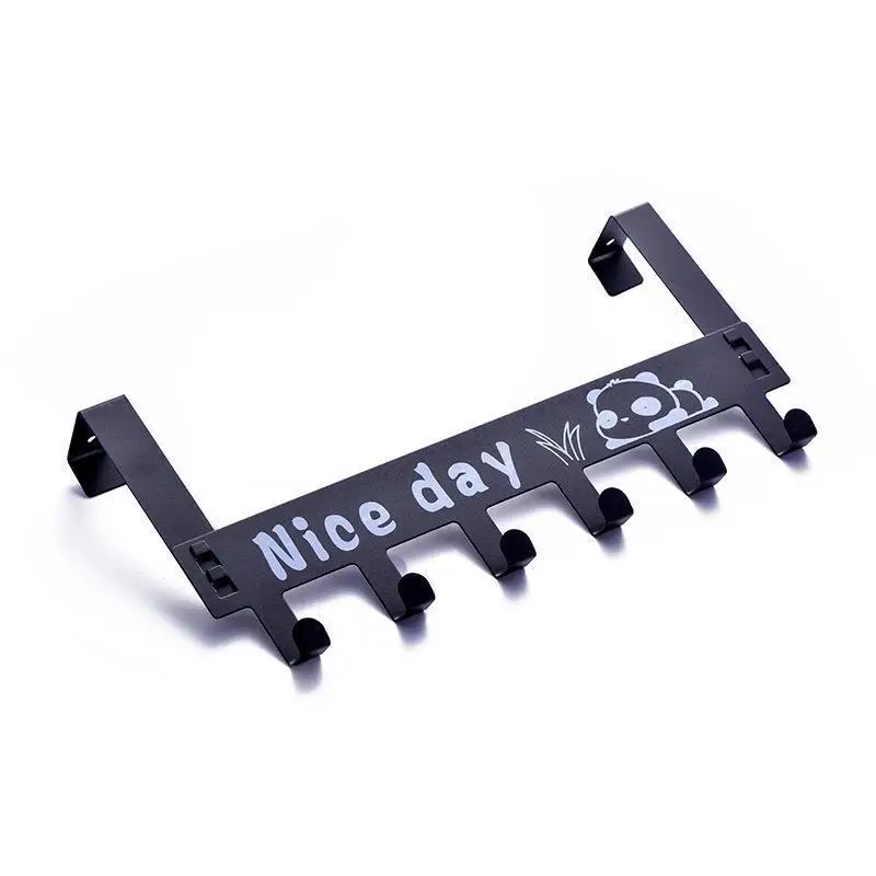 Panda Clothes Hanger Nail-Free Door Back Storage Rack with Seamless Towel Rack for Shoes Hats Apparel