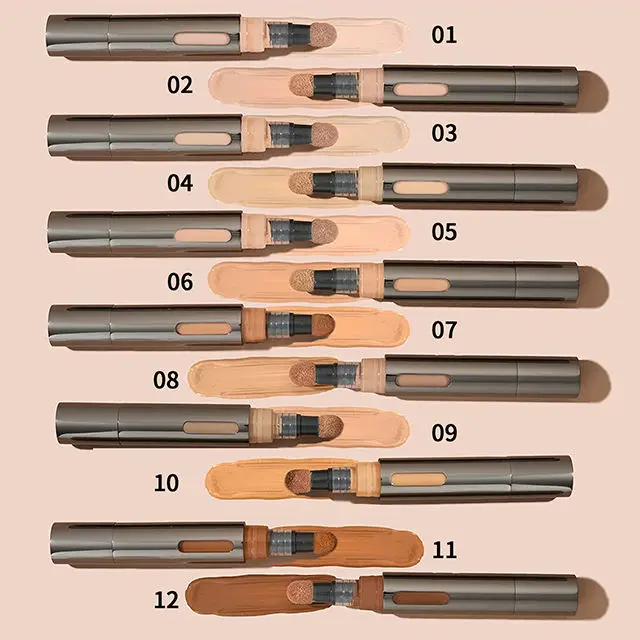 high quality custom logo concealer pen with sponger wholesale makeup pencil concealer stick tube with brush pen