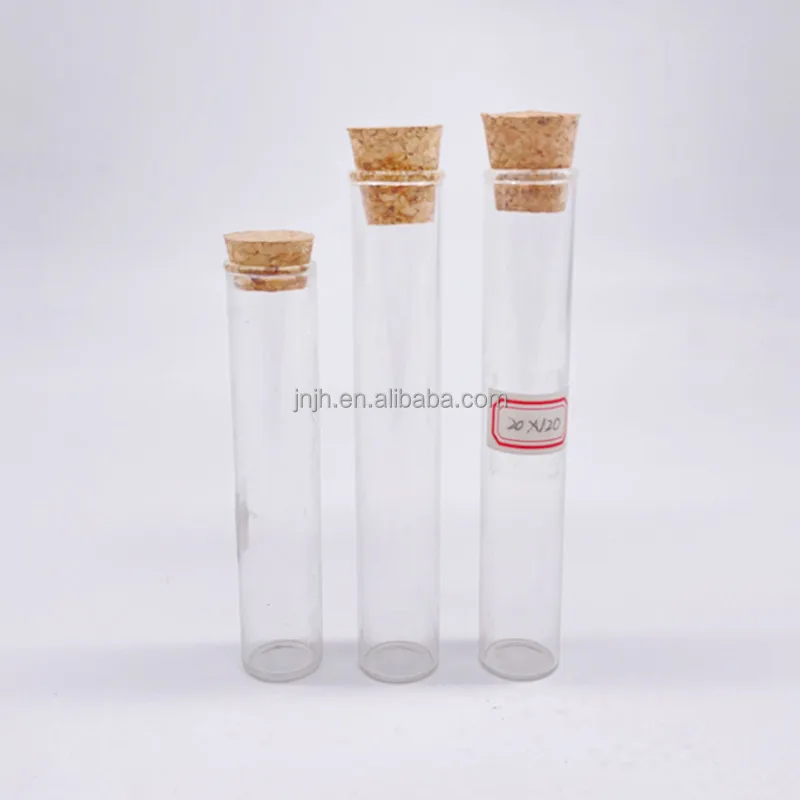 Customized flat bottom Test Tube / Glass Test Tube With flat bottom / High borosilicate glass test tube with wood cork