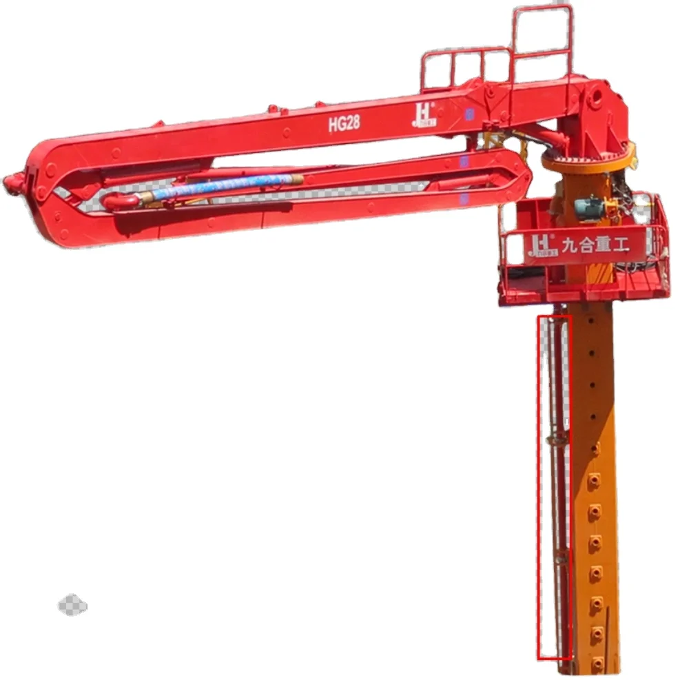 JIUHE brand Supply 15m  17m  Self Jack up Tower Placing Boom Mobile Hydraulic Concrete Placing Boom Concrete Distributor