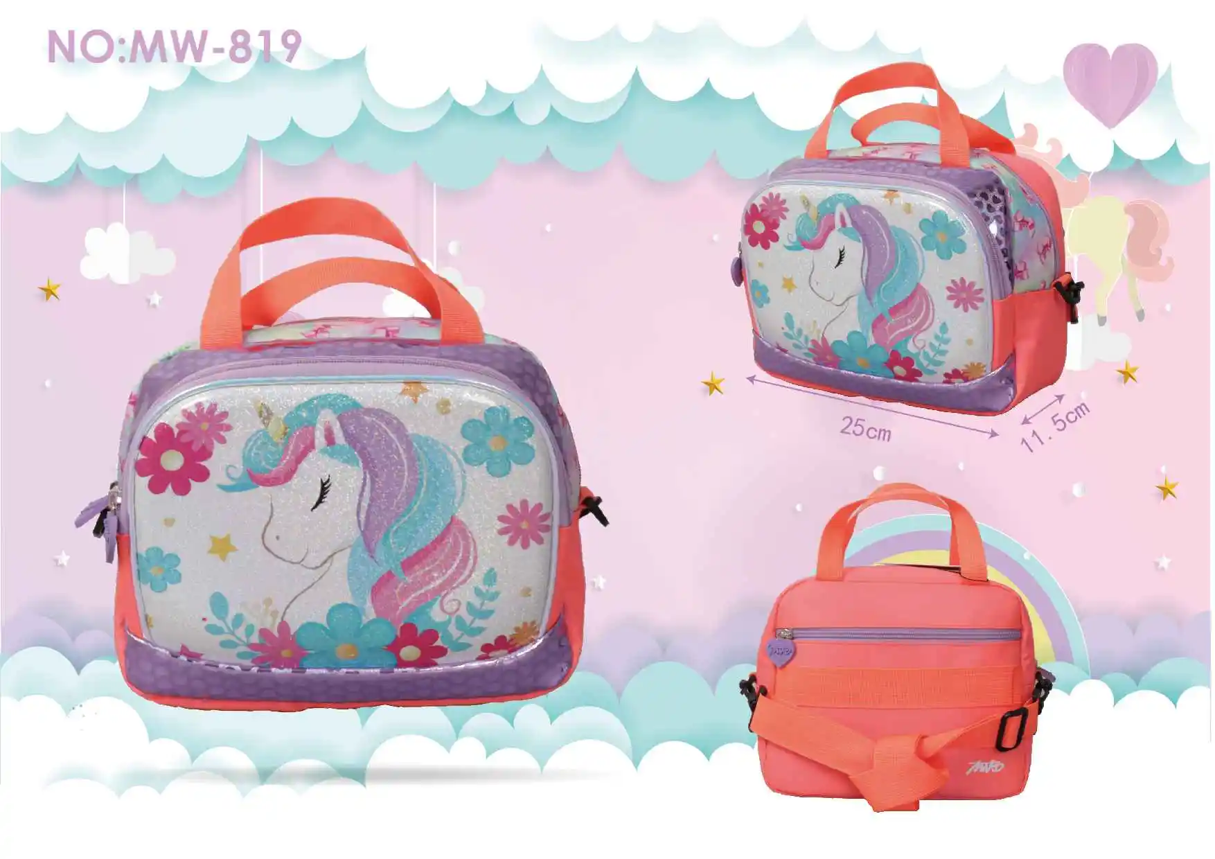 2020 Custom 3d Cartoon Unicorn Cute Girls and Boys Student Children Backpacks Sets Bagpack School Bag Kids with Lunch Bags