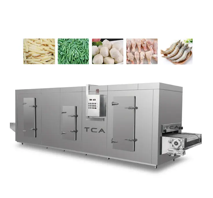 TCA small capacity 100-300kg/h tunnel freezer iqf freezer machine tunnel for sale
