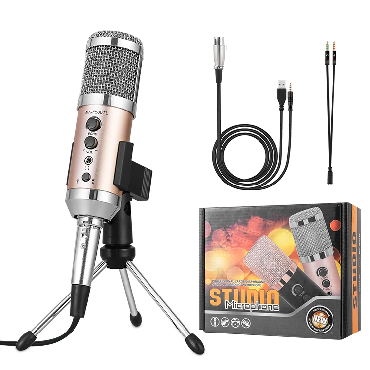 Совершенно новый профессиональный Студийный конденсаторный микрофон Usb со штативом и подставкой для Компьютерного