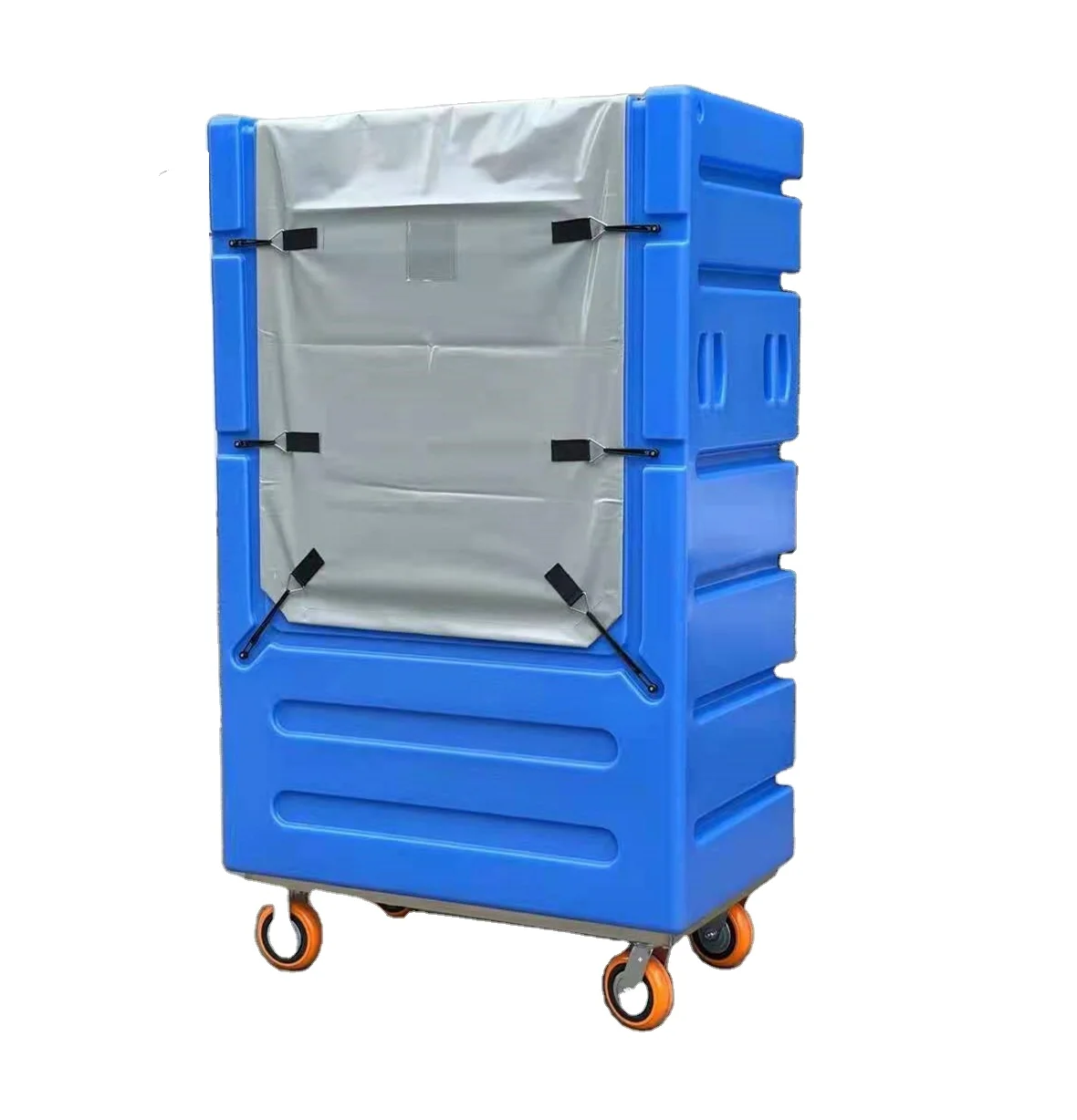 Wholesale hotel used warehouse mobile plastic laundry cage trolley roll linen trolley