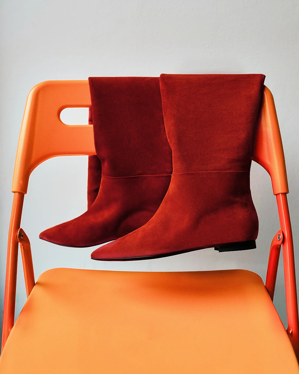 Hot Selling Top Quality Italian Fashion Genuine Leather Purple Over Knee Boots Made In Italy For Export