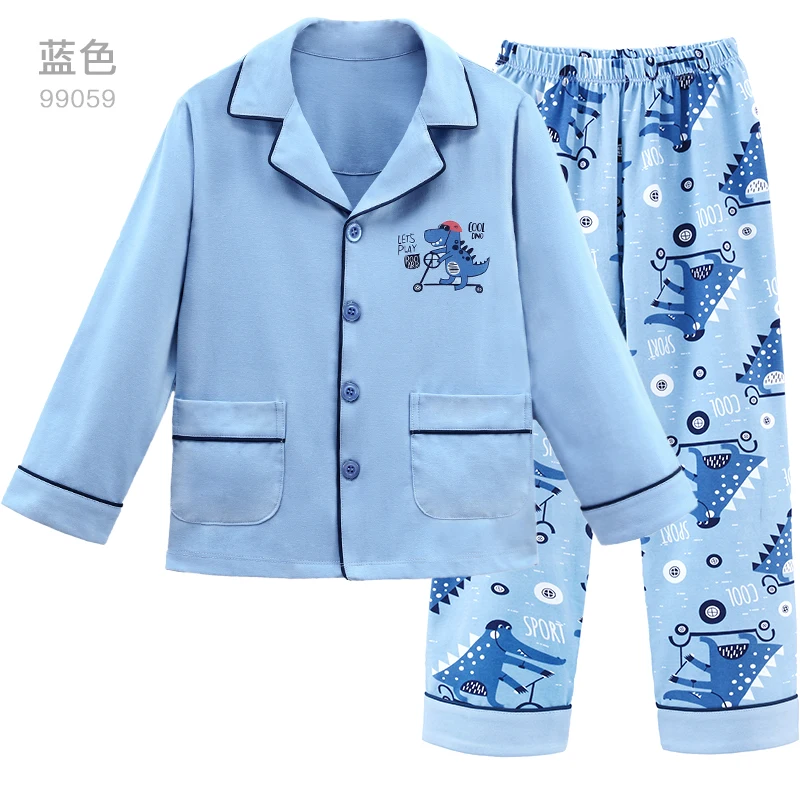 
cute and lovely dinosaur cartoon printed high quality custom kids children pajamas 