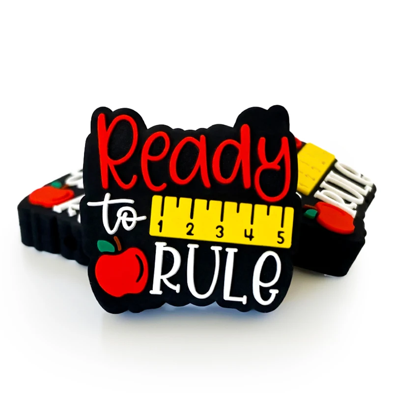 Wholesale Baby Teething Chew  DIY Pacifier Chain Clips  Accessories School teachers Focal Silicone Beads For Pen Keychain Making