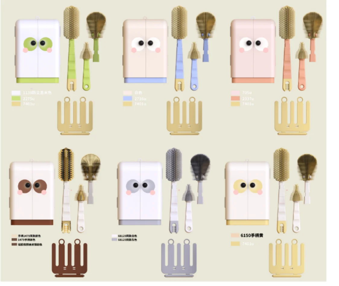 Customized Silicone Baby Bottle Cleaning Set - Extended Handle, Nipple & Straw Brushes, Expertly Crafted for Thorough Cleaning