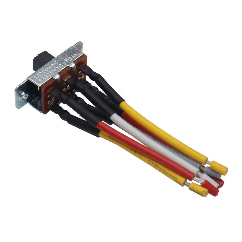 ON-OFF-ON Three Gear Toggle Switch 6 Pin Slide Switch With  Wire Rod Processing