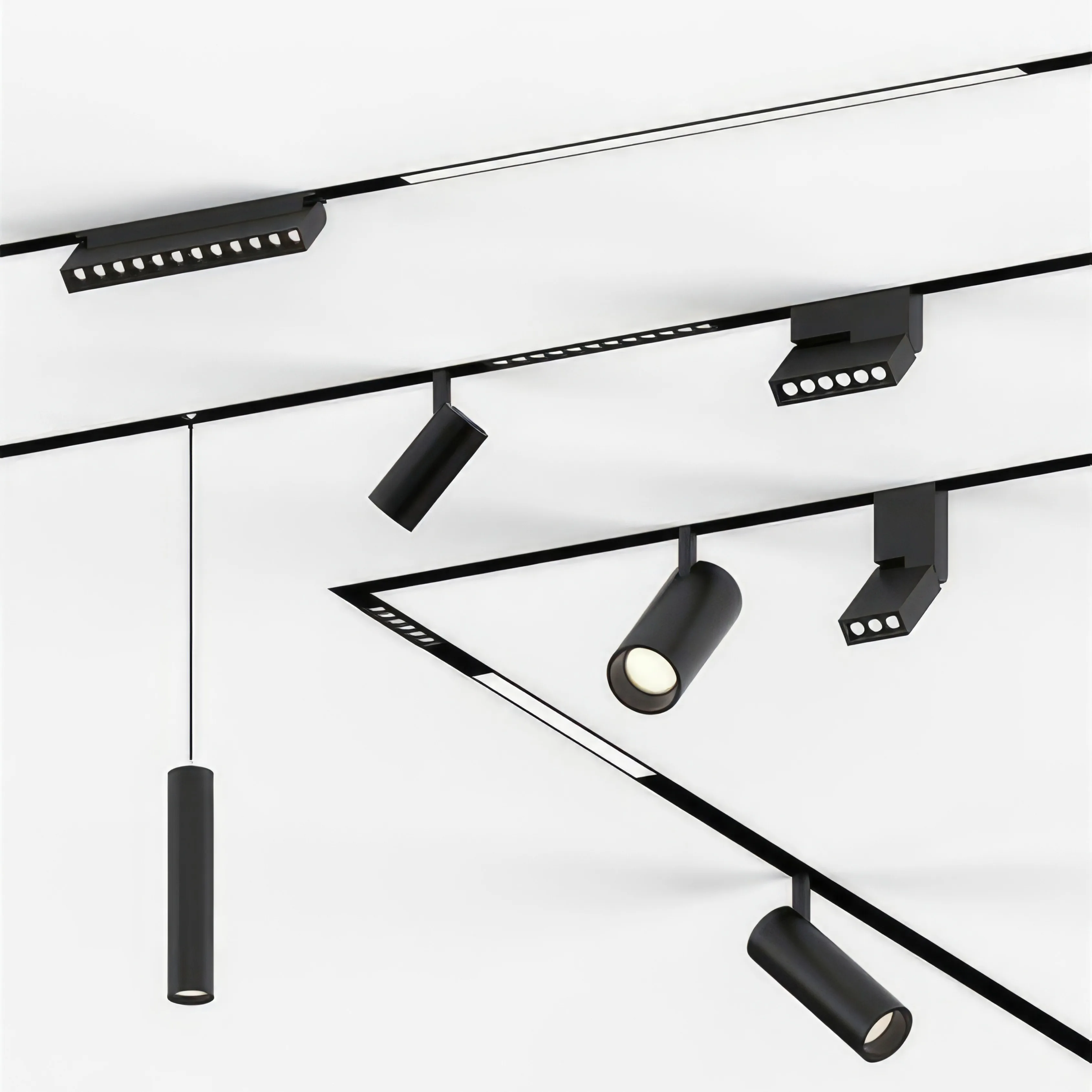 Modern Indoor LED Track Light System Living Room Bedroom Rail Ultra Thin Track Light 48V Magnetic Track Light